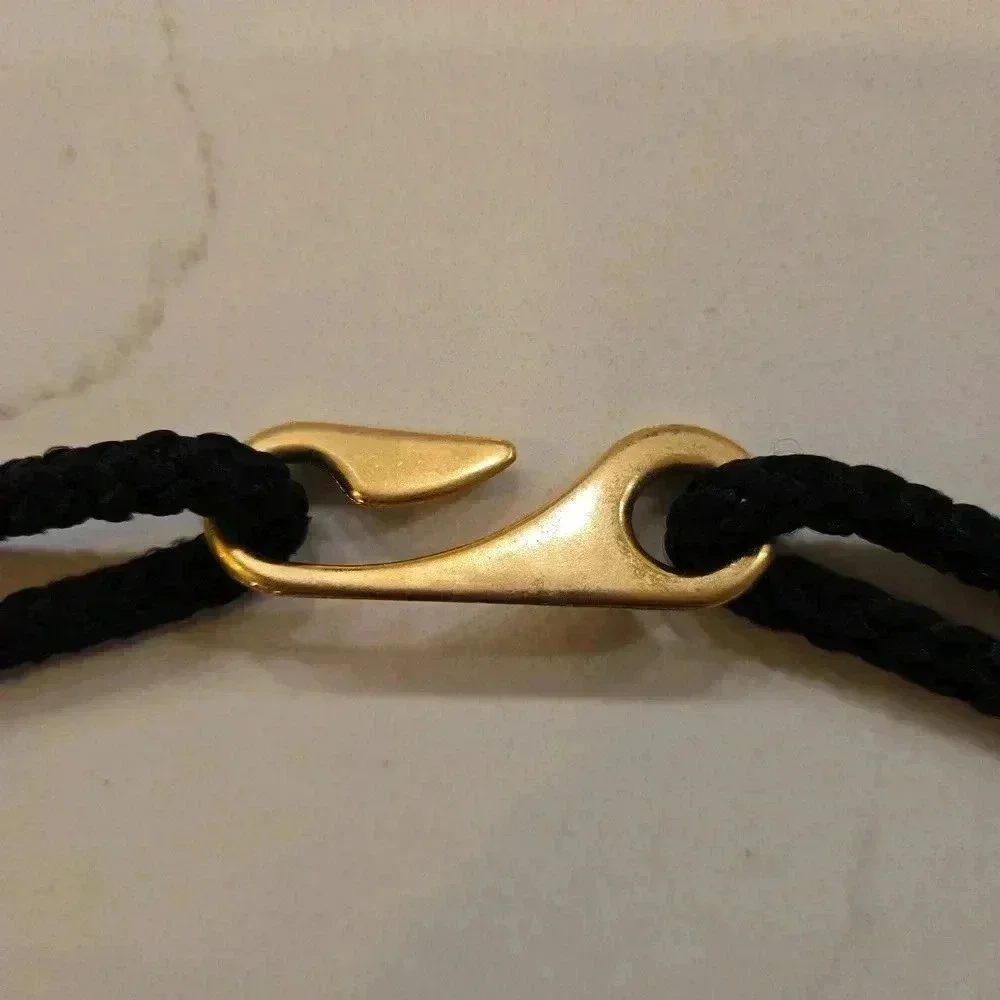 Vintage Braided Nylon Embellished Wood Accent Belt Womens Medium Large